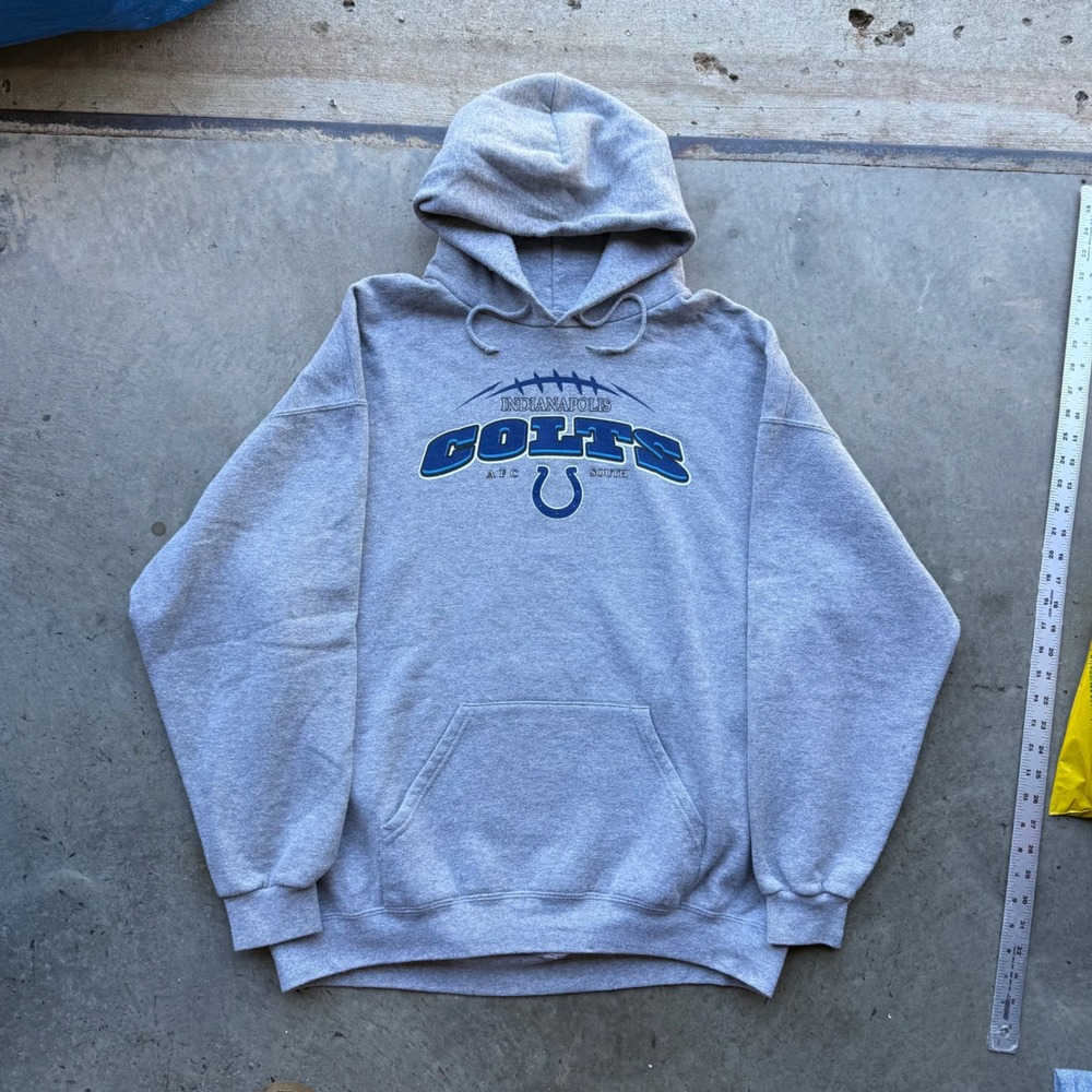 NFL Indianapolis Colts Hoodie Vintage Gray VF Imagewear Sweatshirt Mens XL